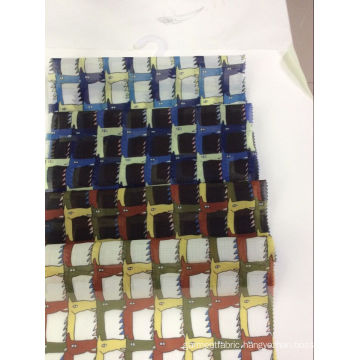 Polyester New Check Design Printed Garment Fabric